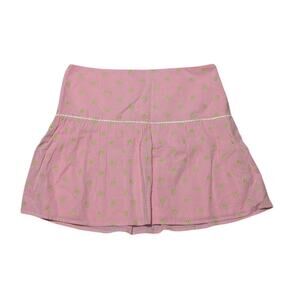 Vintage Lilly Pulitzer Mini Skirt Sz. 6 Pink With yellow Embroidered Flowers